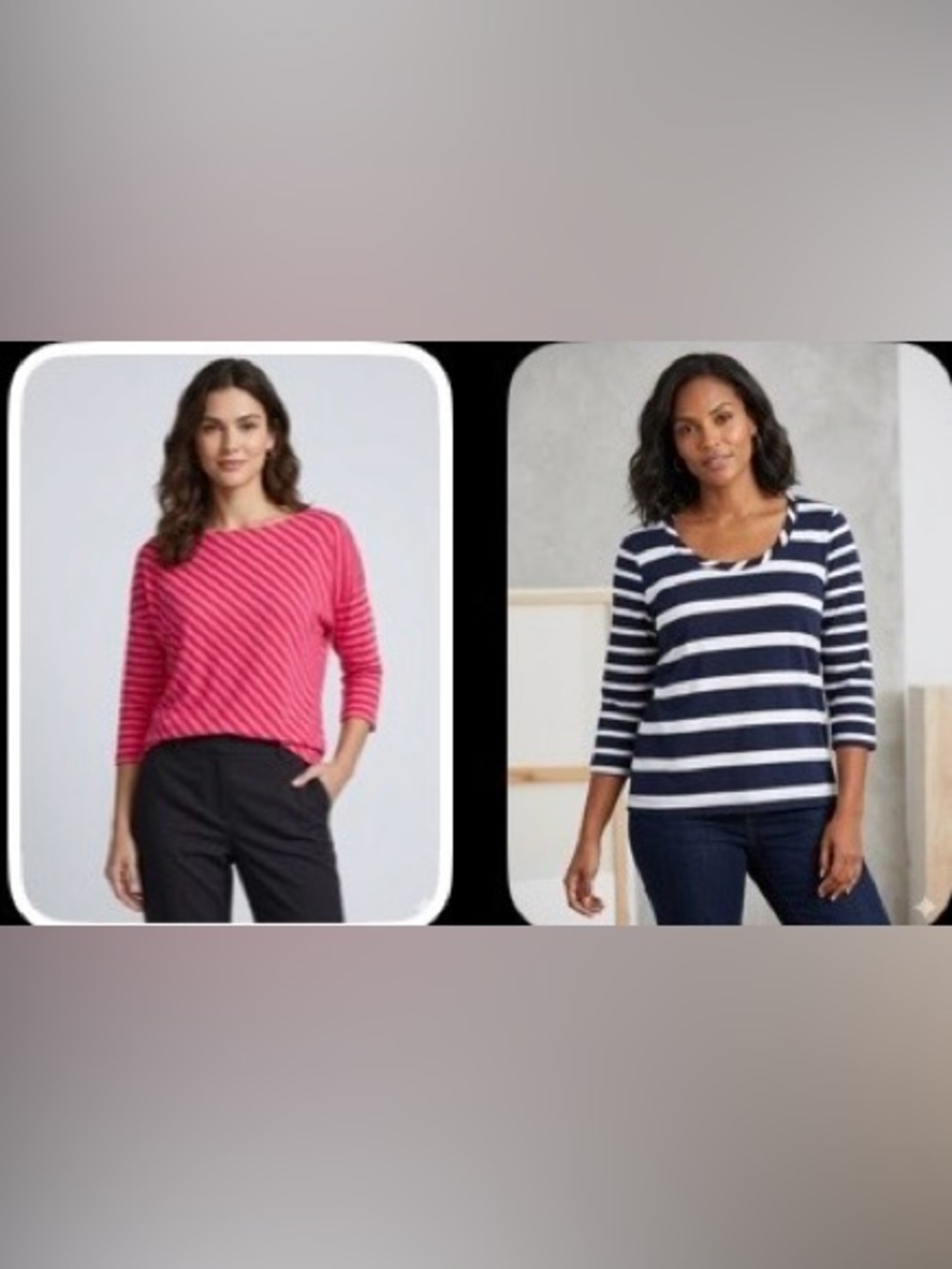 Bundle of striped tops—Liz Claiborne and Venezia